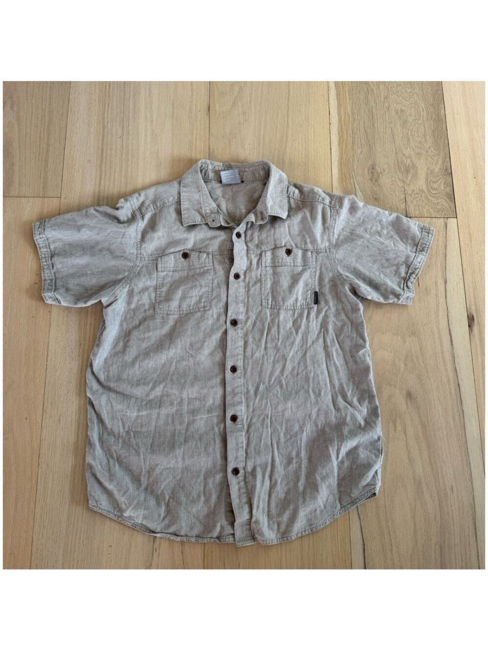 Columbia Regular Fit Khaki Color Casual Button Down Shirt Size Medium
